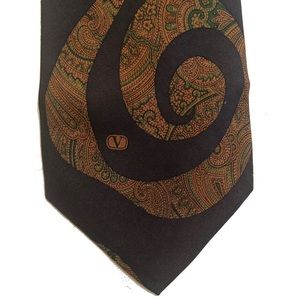 Valentino Silk Paisley Swirl Neck Tie Necktie